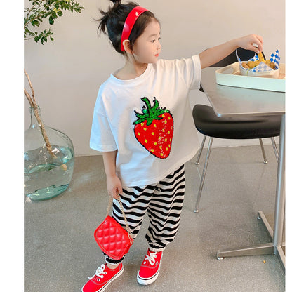Cotton Kids' T-Shirt with Color-Changing Sequins